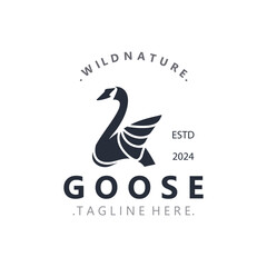 Fototapeta premium Animal Goose bird nature logo with modern style inspiration. premium design