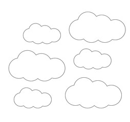 clouds are a black outline on a transparent background