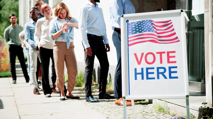 Diverse People At Voting Booth