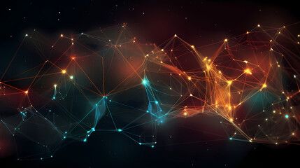 Abstract background with plexus effect scientific vector image