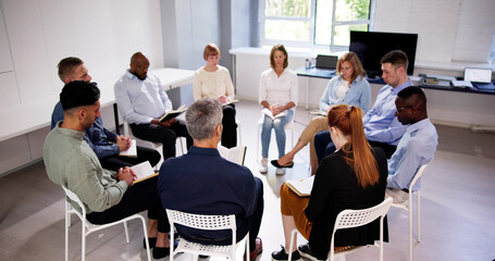 Group Of Multiethnic Friends Reading Bible