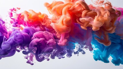 Obraz premium Abstract Colored Inks Swirling in Water