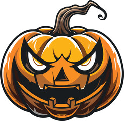 Scary Halloween pumpkin face