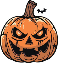 Scary Halloween pumpkin face