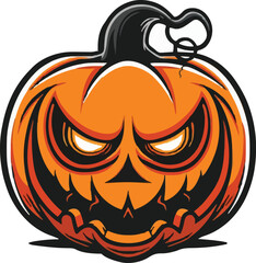 Scary Halloween pumpkin face