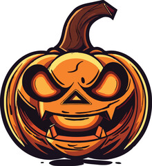 Scary Halloween pumpkin face