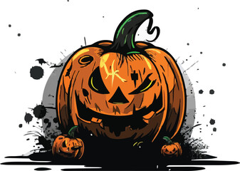 Scary Halloween pumpkin face