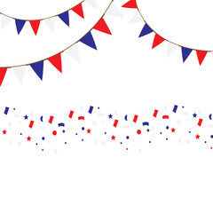 Fototapeta premium Festive vector illustration Colorful bright confetti isolated on transparent background