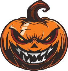 Scary Halloween pumpkin face