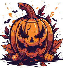 Scary Halloween pumpkin face