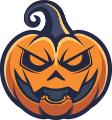 Scary Halloween pumpkin face