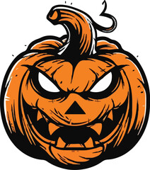 Scary Halloween pumpkin face