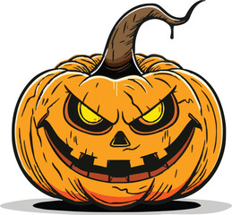 Scary Halloween pumpkin face