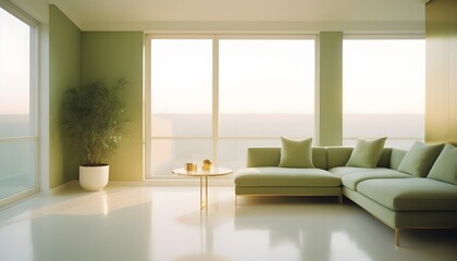 Fototapeta premium white and gold theme interior modern minimalism photo realism