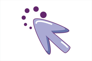 Mouse Arrow Flat Sticker Design