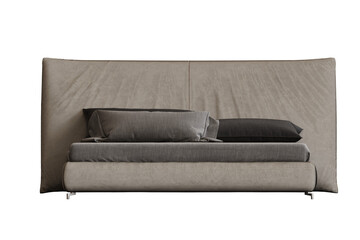 bed isolate on a transparent background, interior furniture, 3D illustration, cg render
