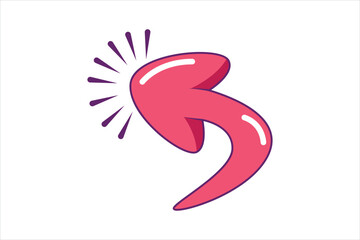 Obraz premium Mouse Arrow Flat Sticker Design