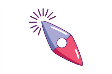 Mouse Arrow Flat Sticker Design