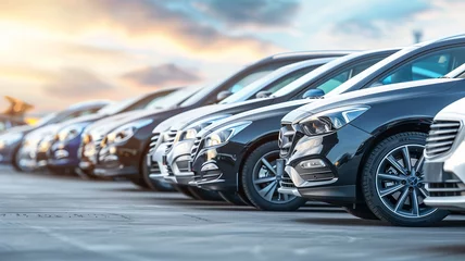 Selection of used cars, for sale at a dealership, rows of vehicles ready for purchase