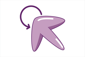 Mouse Arrow Flat Sticker Design