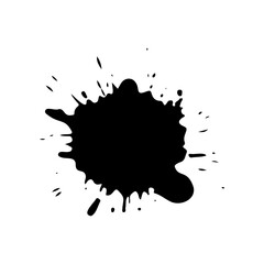 Black splash ink silhouette vector