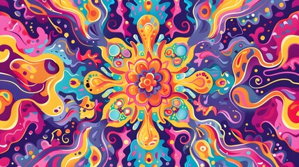 Psychedelic background hippie style