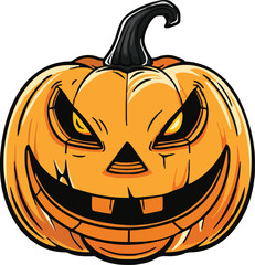 Scary Halloween pumpkin face