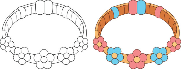 Bracelet outline hand drawn coloring page