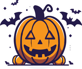 Scary Halloween pumpkin face