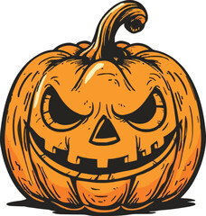 Scary Halloween pumpkin face