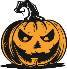 Scary Halloween pumpkin face