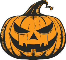 Scary Halloween pumpkin face