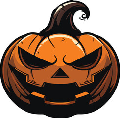 Scary Halloween pumpkin face