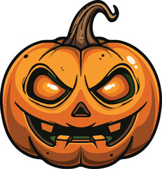 Scary Halloween pumpkin face