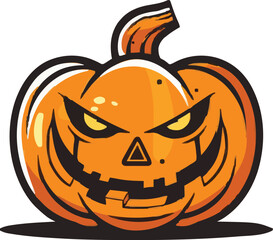 Scary Halloween pumpkin face