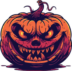 Scary Halloween pumpkin face