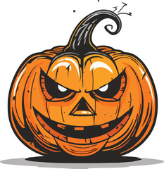 Scary Halloween pumpkin face