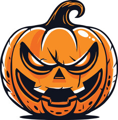 Scary Halloween pumpkin face