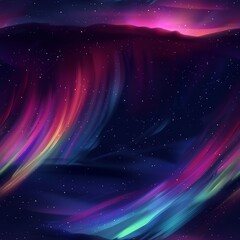 Obraz premium Vibrant aurora borealis stretching across the night sky, its colors vividly painting the dark canvas, perfect for a breathtaking wallpaper