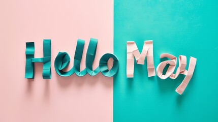 Fototapeta premium hello may may message flowers decoration may illustration