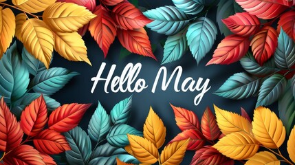 hello may may message flowers decoration may illustration