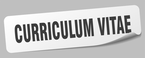 curriculum vitae sticker. curriculum vitae label