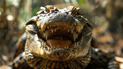 Obraz premium The crocodile is a reptile that lives in both fresh and salt water