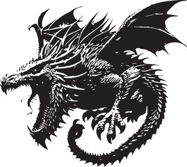 Fototapeta premium Wicked Cool Tribal Vector Bad Dragon Free Download