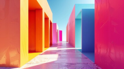 Visually stunning architectural background featuring a blend of colorful and aesthetically pleasing designs, perfect for enhancing the visual appeal of online meetings and video call wallpapers.