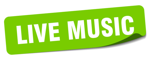 live music sticker. live music label