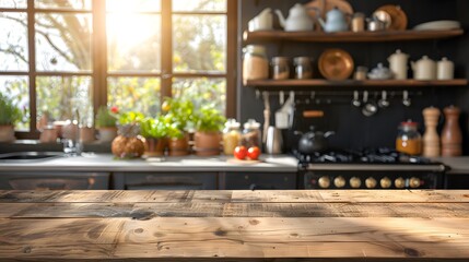 Sunlit Modern Kitchen with Wooden Countertop