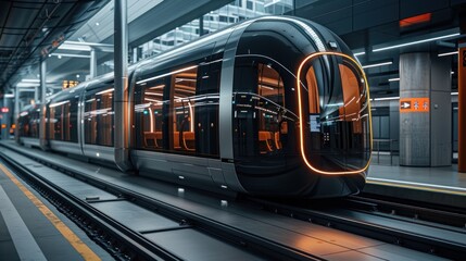 Naklejka premium Design a blank style mock-up of an airport transportation system including automated shuttles and baggage handling