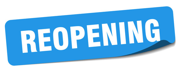 reopening sticker. reopening label