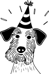 Birthday Dog illustration vector design hand drawn